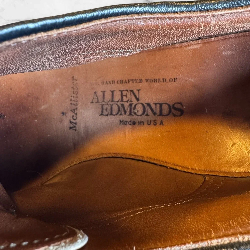 Allen Edmonds McAllister Wingtip‎ Oxford Shoes Burgundy Leather Men Size 8 C